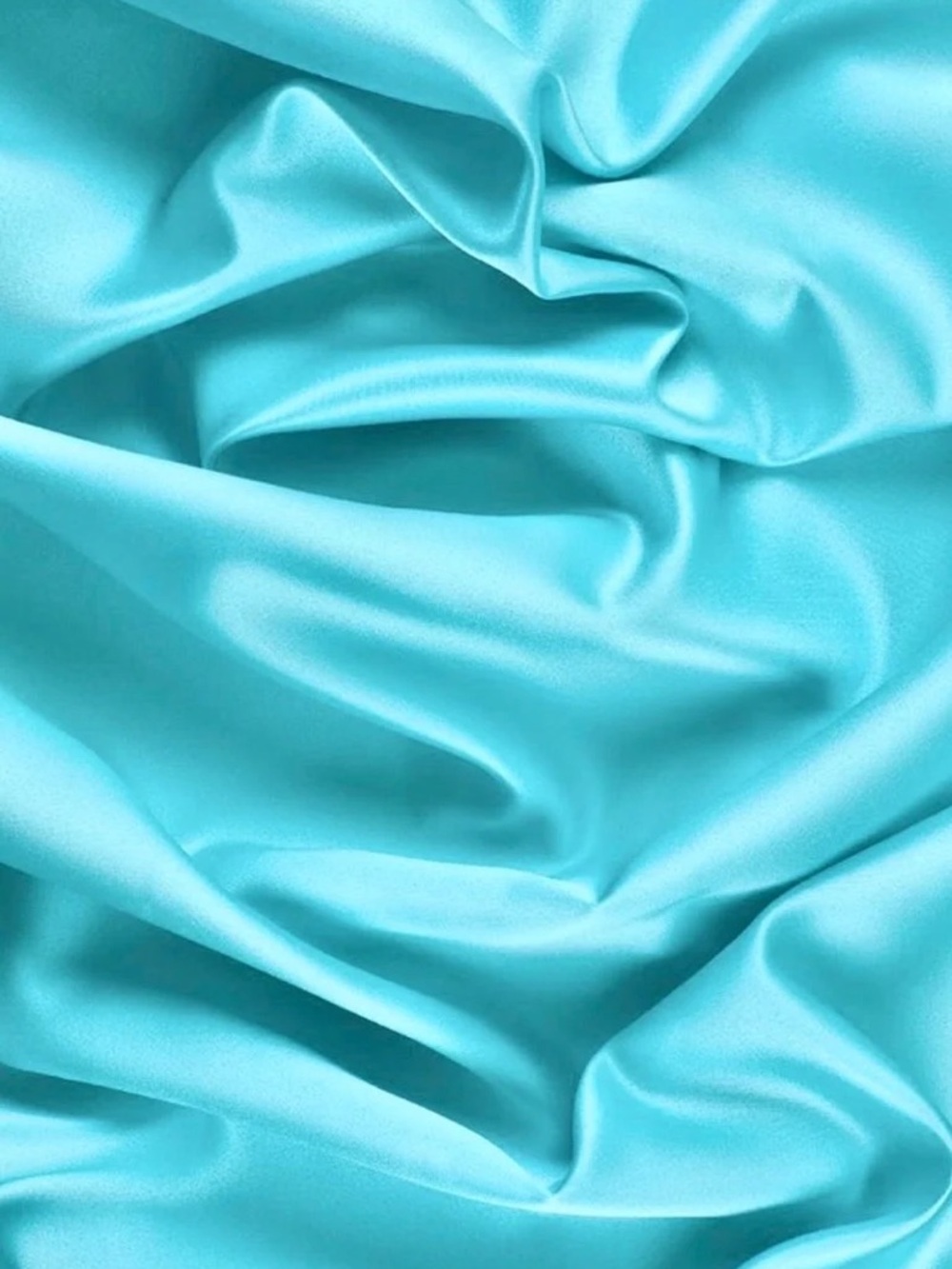 Satin Fabric in Bright Aqua Blue/Cyan (Cut-Up) less than a yard